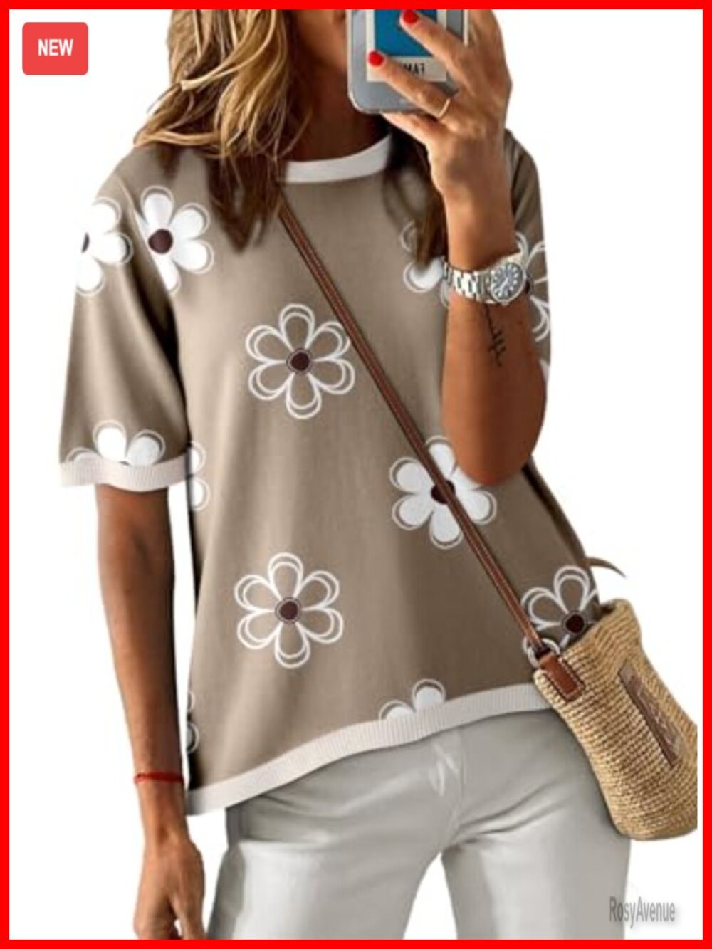 Womens Knit Pullover Sweater Color Block Short Sleeve Crewneck High Low Casual